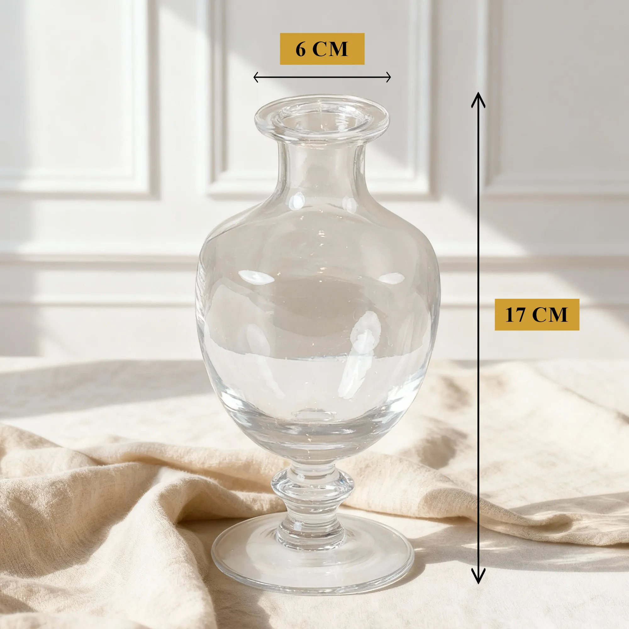 Elysia Pedestal Glass Vase 17 cm clear pedestal design