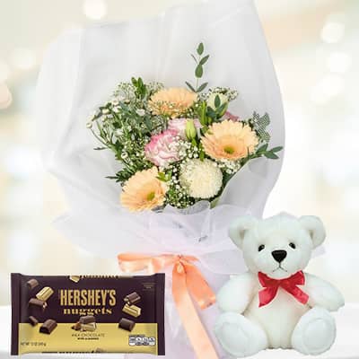 Chocolate and flower, flower and Teddy