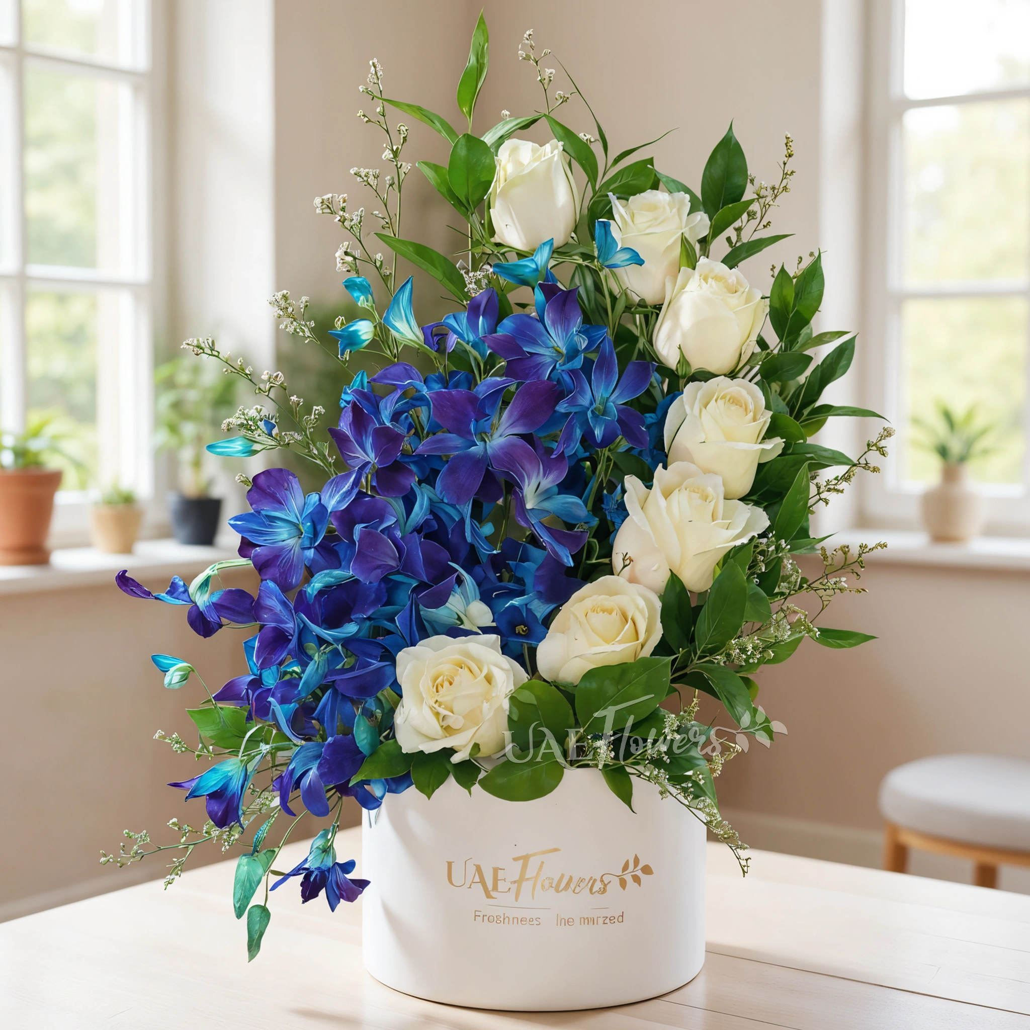 Blue Serenity White and Blue Floral Box