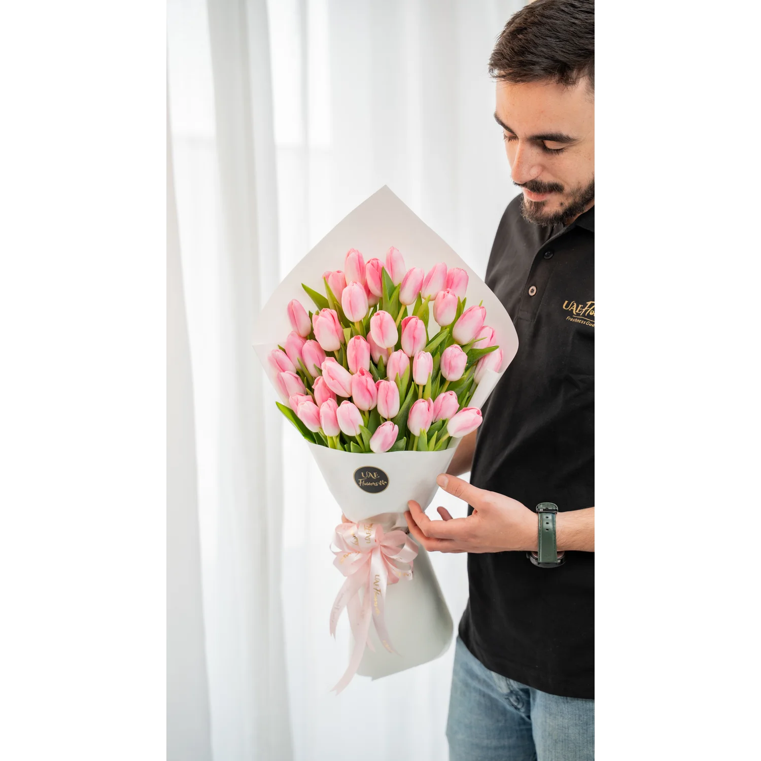 40 pink tulip bouquet