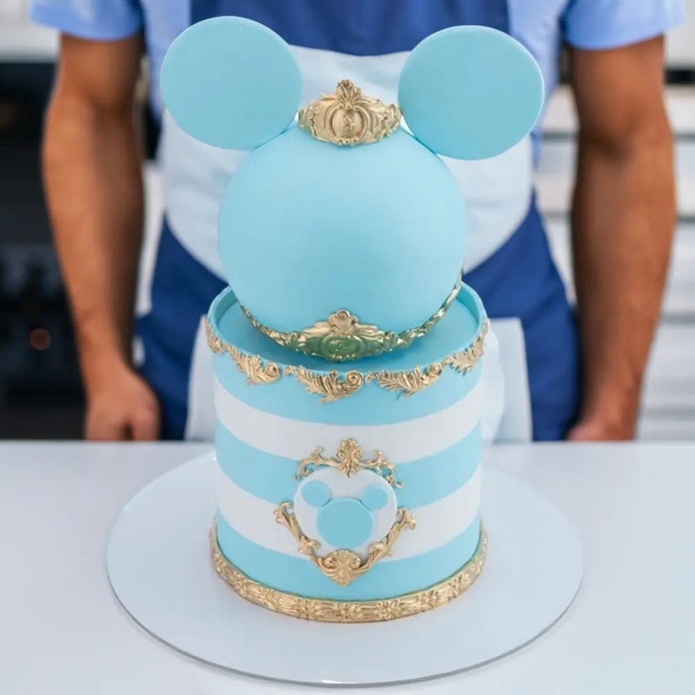 elegant Mickey cake with chocolate sponge
